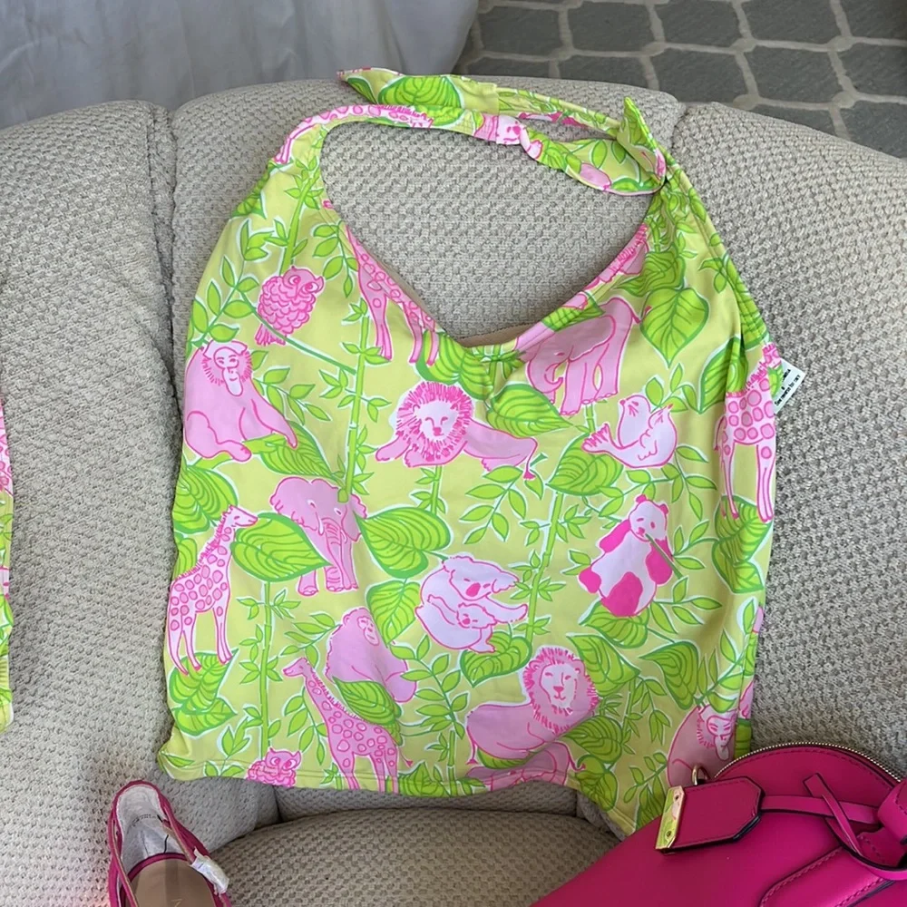 Lilly Pulitzer White Label San Diego Zoo Print Tankini Top and Bottom 2 Peice💕 - Picture 5 of 9